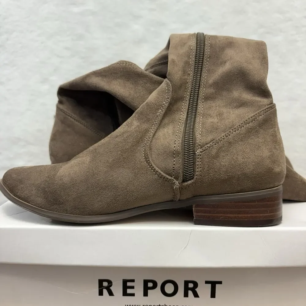 Report Over The Knee Boots Taupe Brown Faux Suede Sanjay Riding Boots Size 6.5M